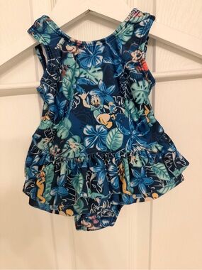 Disney Baby Girls Tropical Donald Duck Ruffle Swimsuit 3 - 6 Months one piece
